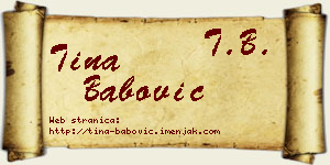 Tina Babović vizit kartica